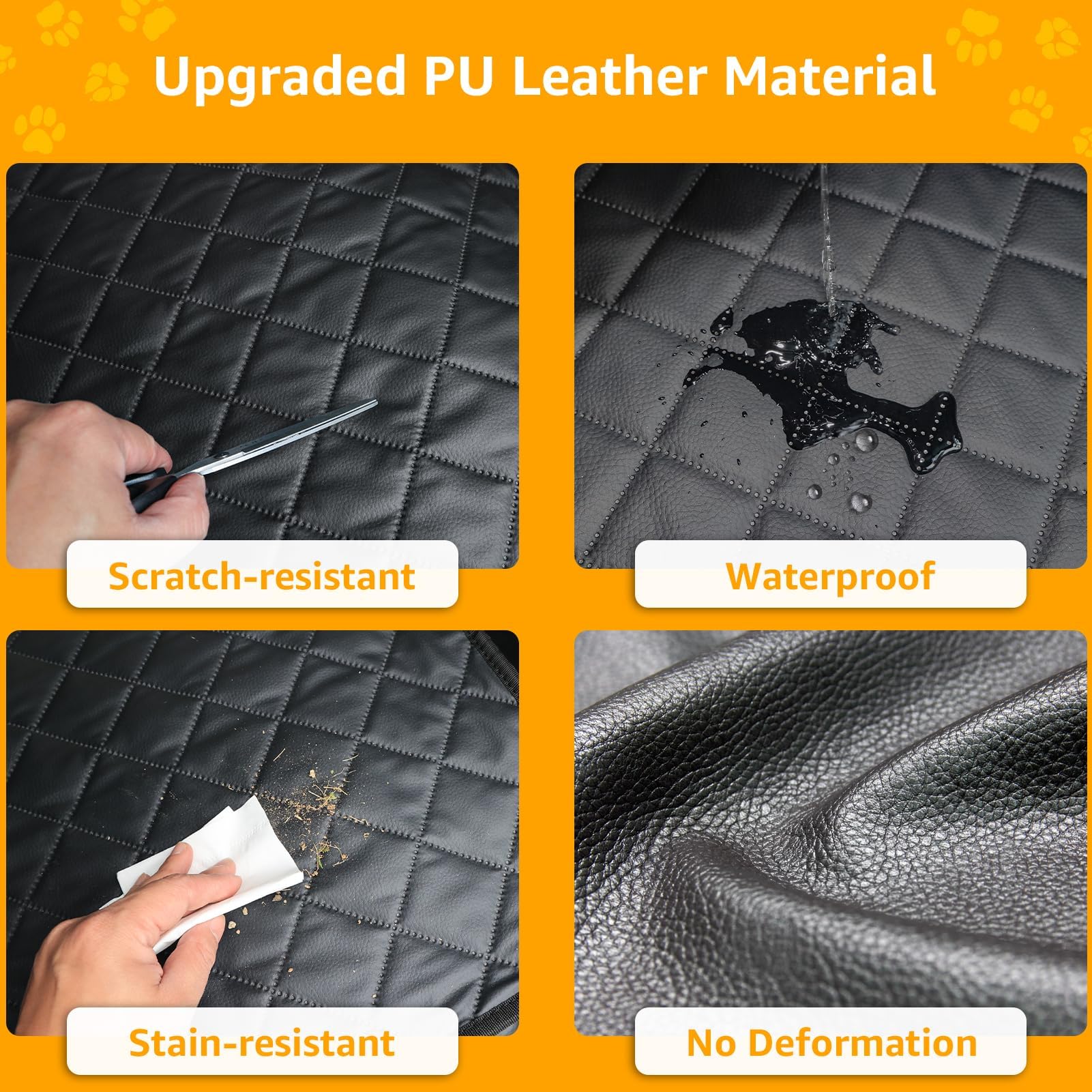 PETICON Dog Car Seat Cover non-slip backing helps prevent shifting during travel.