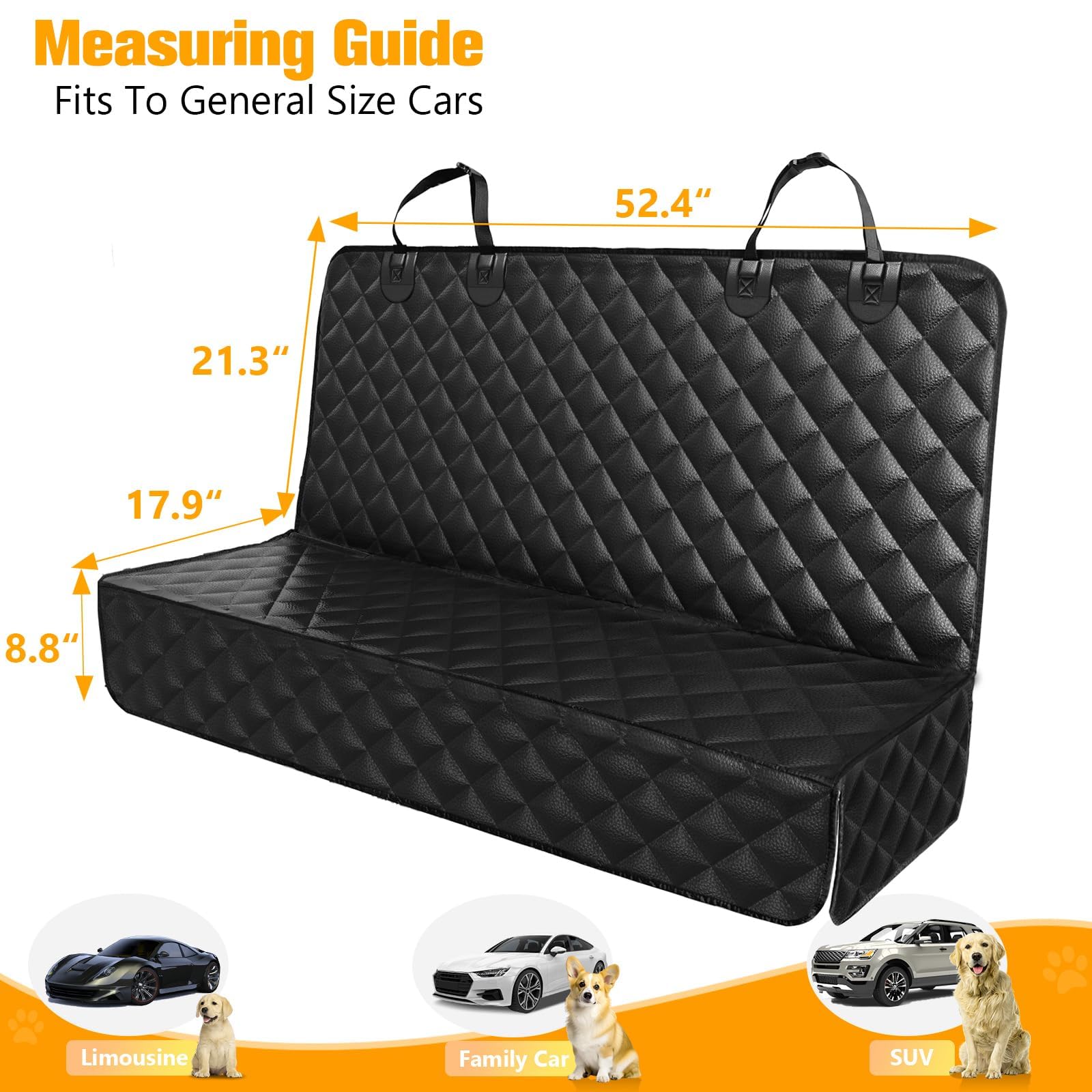 PETICON Dog Car Seat Cover scratchproof surface protects leather from claws.