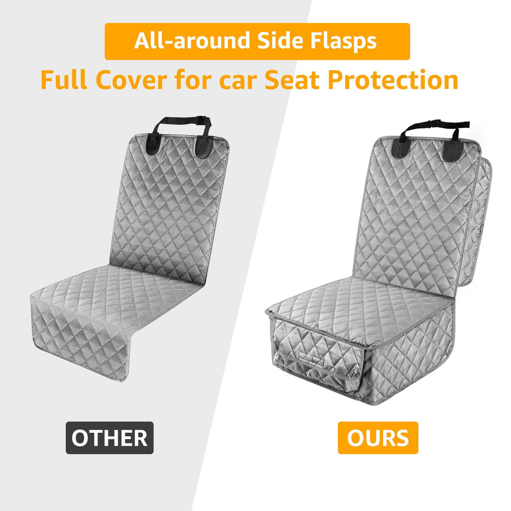 PETICON quick-install buckles and anchors simplify front-seat protection.
