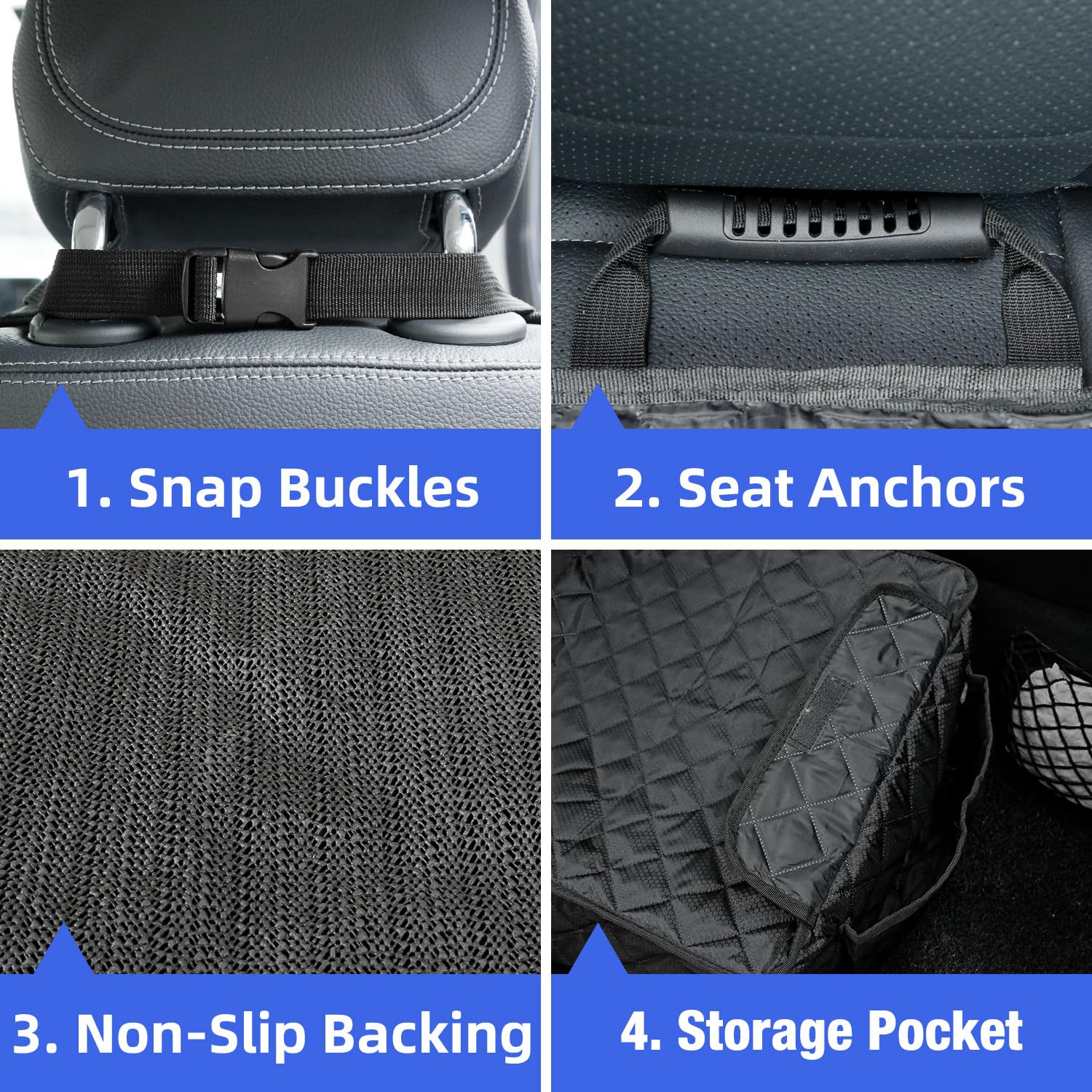 PETICON front seat cover cleans quickly with damp cloth or vacuum.