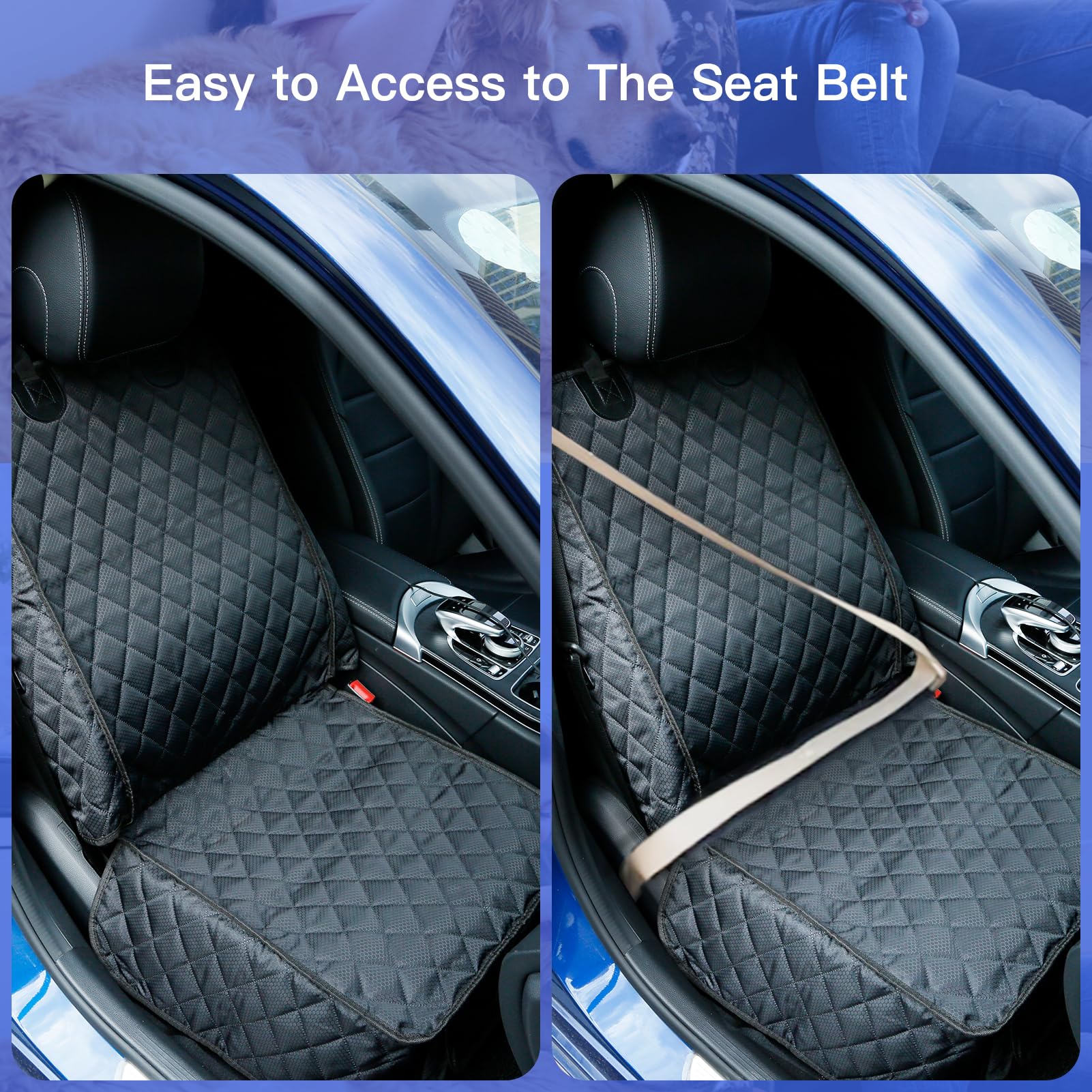 PETICON front seat cover easy install with buckles and seat anchor.