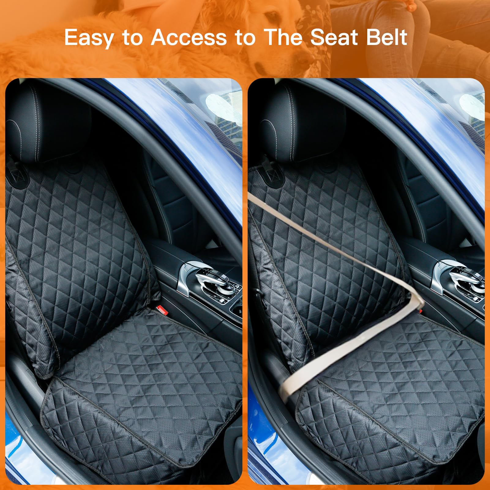 PETICON front-seat-cover non-slip fabric helps keep pets secure