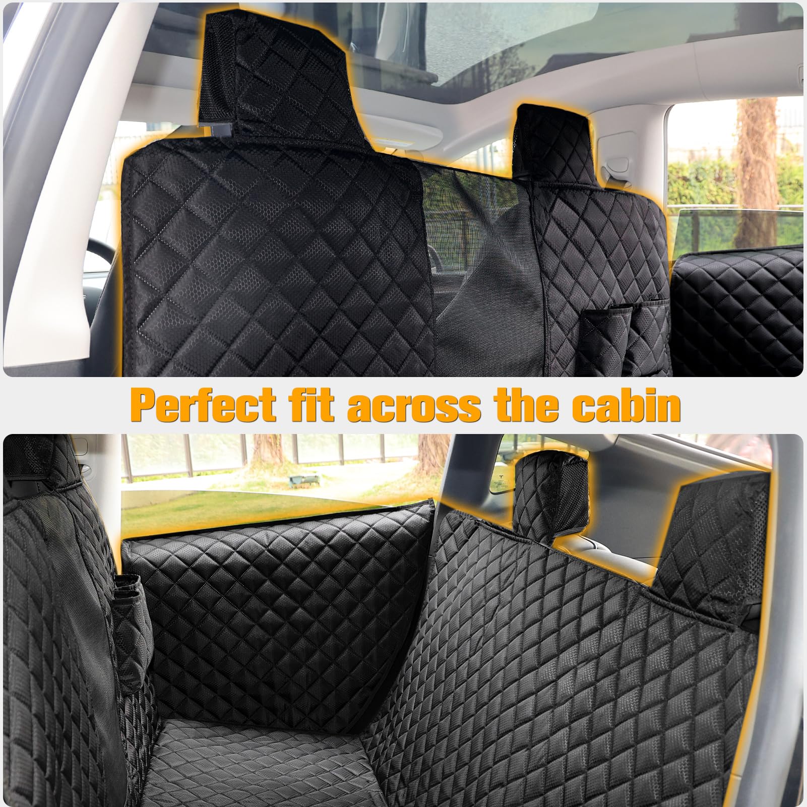 PETICON headrest-inclusive design shields headrests for a premium look.