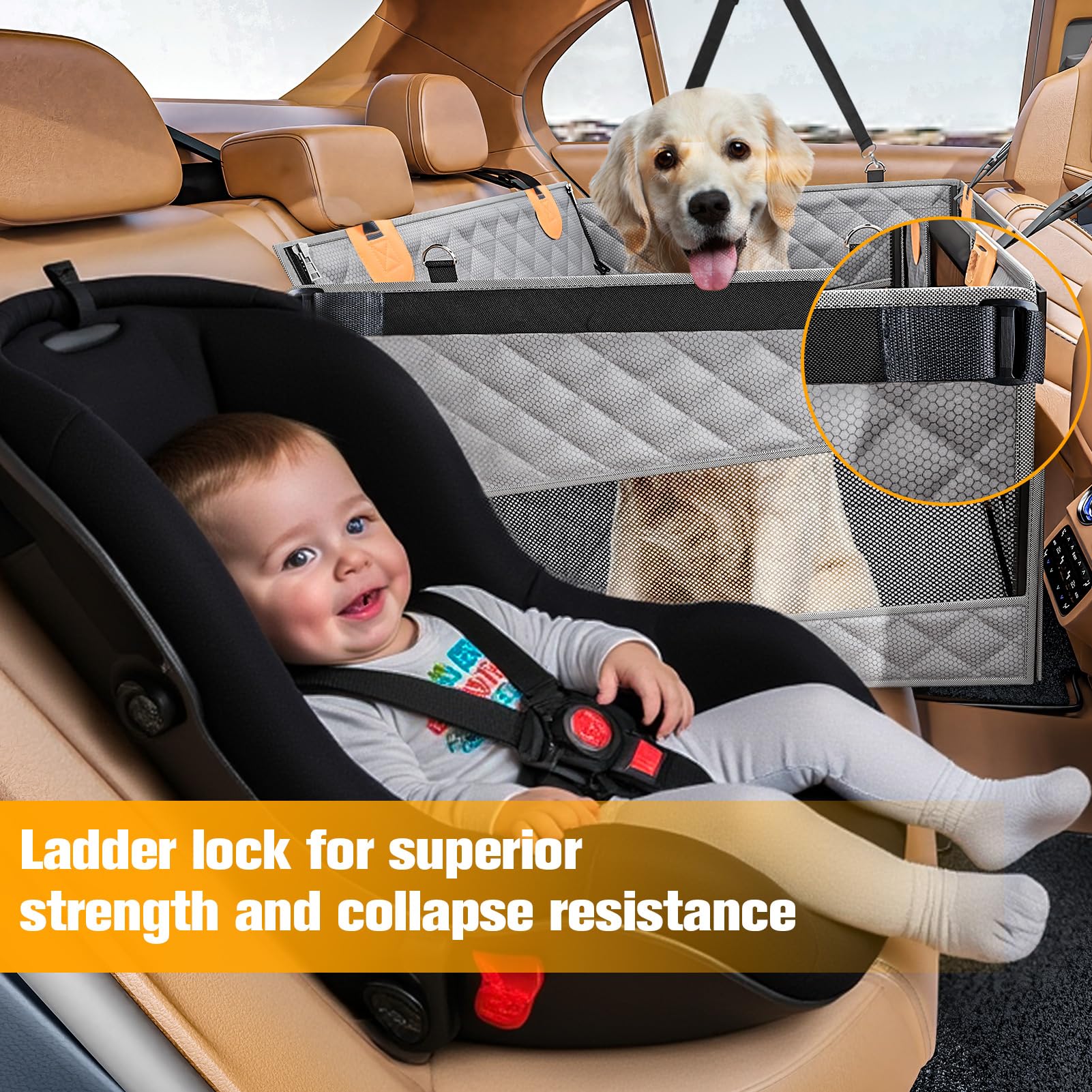PETICON quick-install design shows easy setup on any rear seat