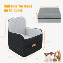 PETICON reversible cover summer-winter design demonstrates year-round comfort for dogs during travel.