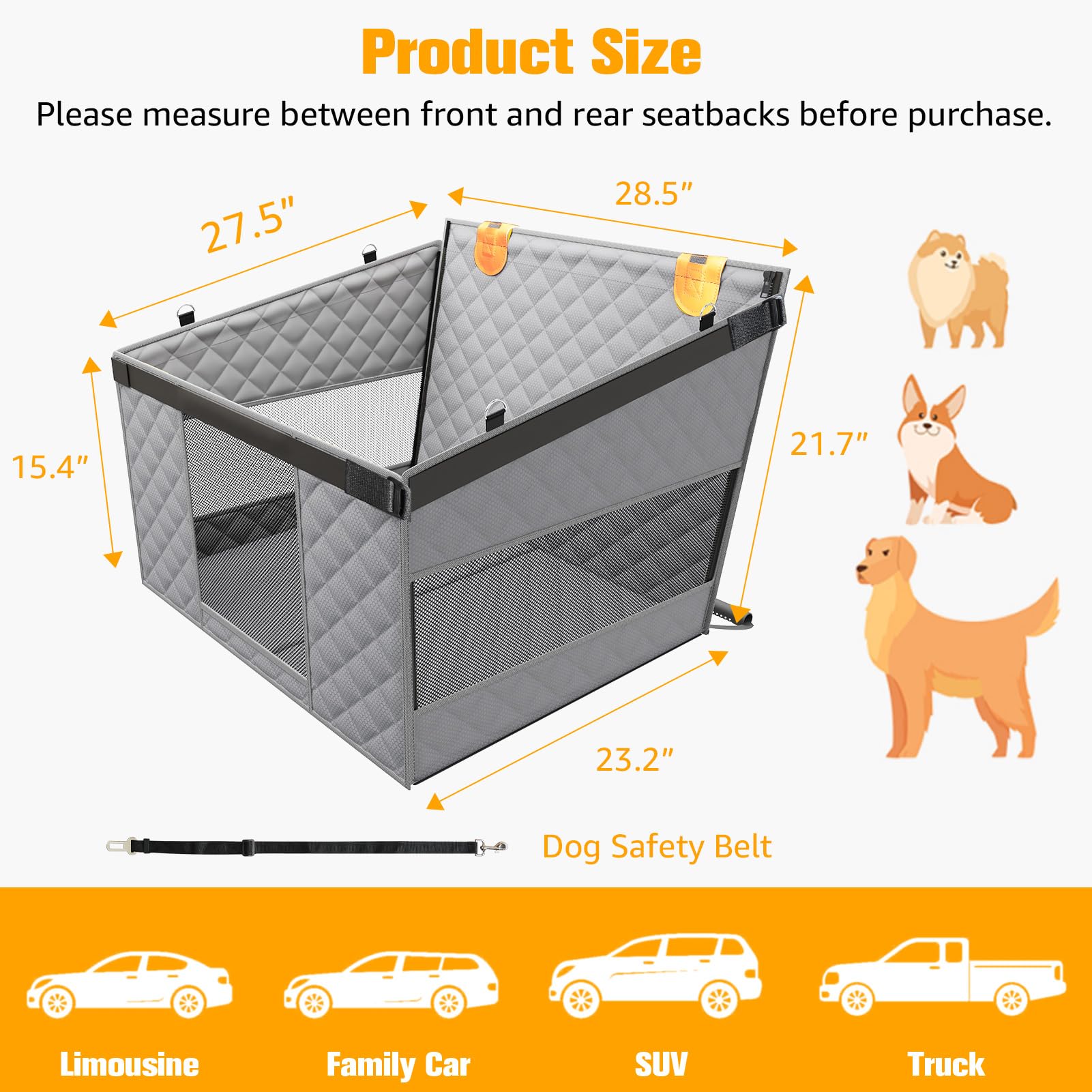 PETICON scratch-resistant outer fabric resists claws and keeps seats intact