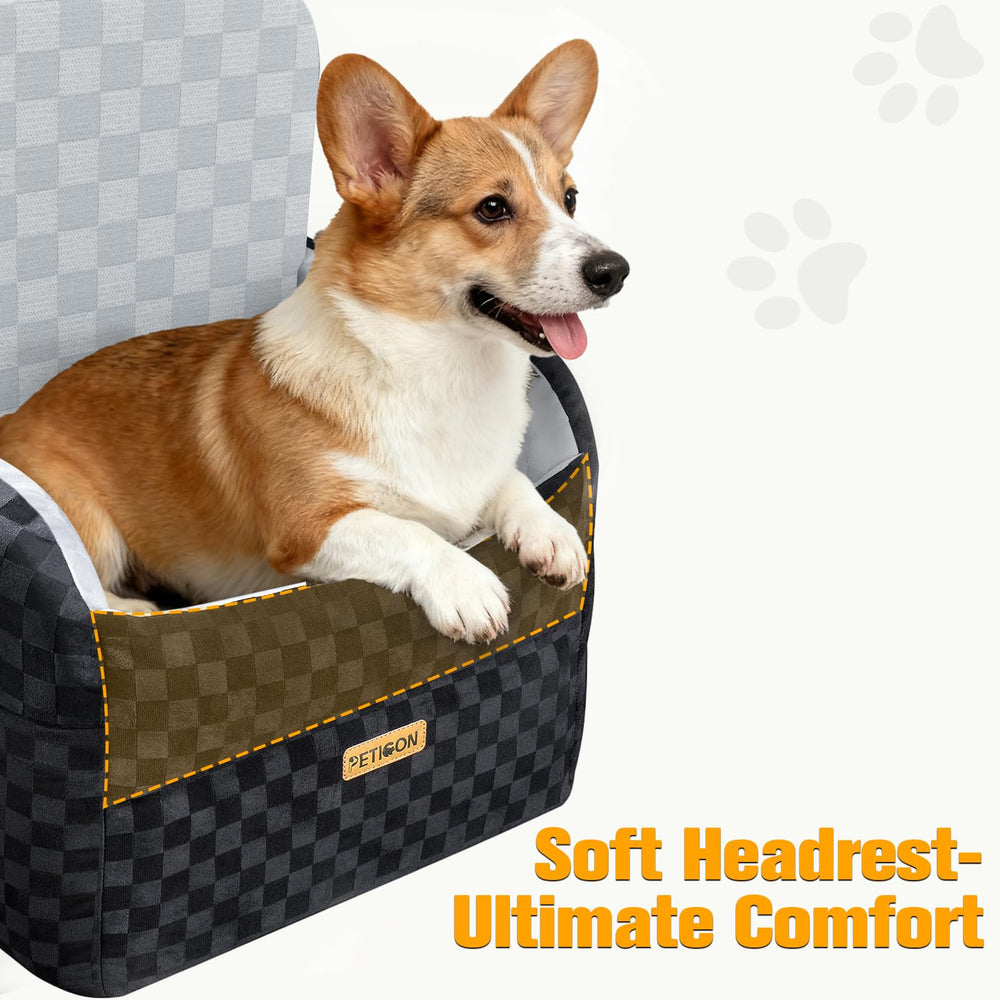 PETICON side pockets keep toys and treats organized within reach during road trips.