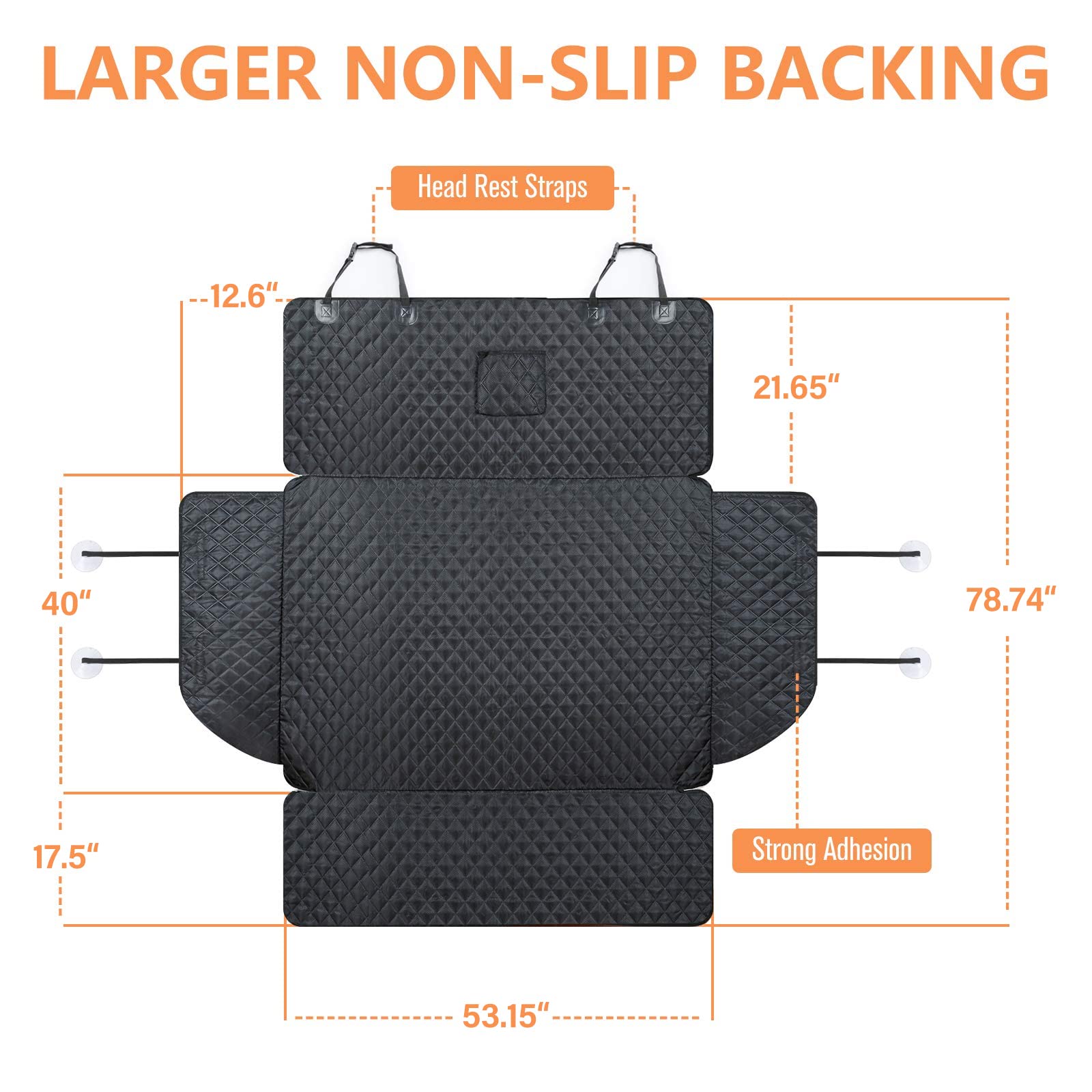 PETICON SUV Cargo Liner anti-slip back with suction cups and Velcro for stability