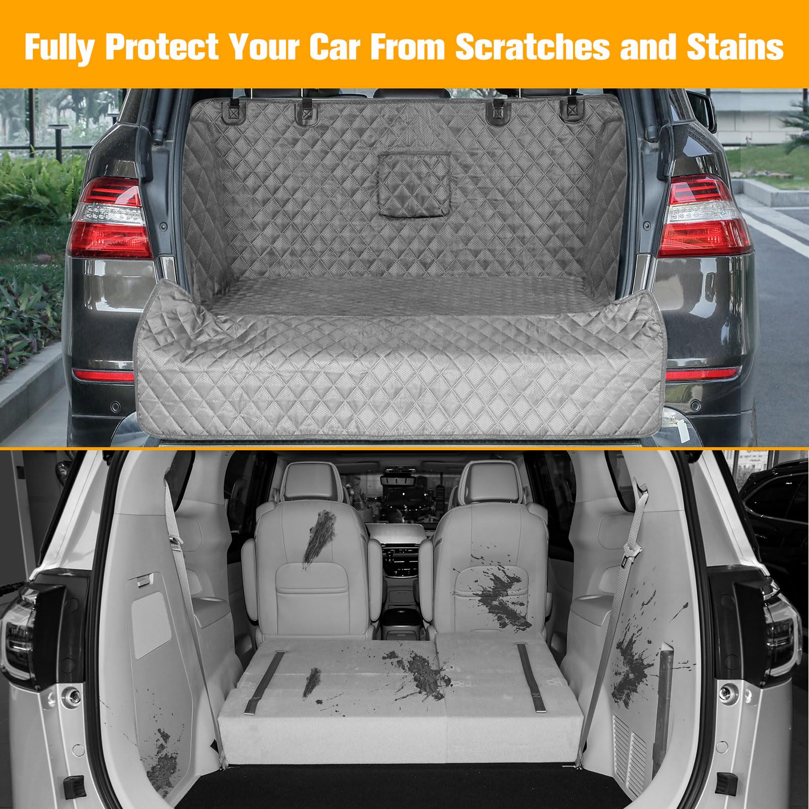 PETICON SUV Cargo Liner suction cups and Velcro secure side panels in place.