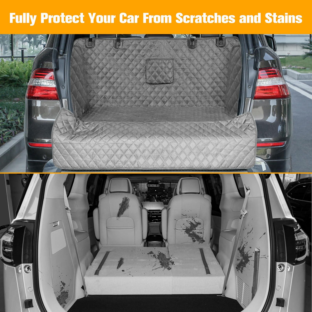 PETICON SUV Cargo Liner suction cups and Velcro secure side panels in place.