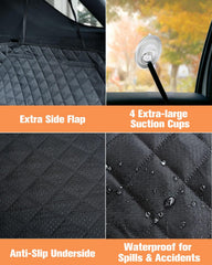 PETICON SUV Cargo Liner bumper flap protector prevents scratches at trunk entry.