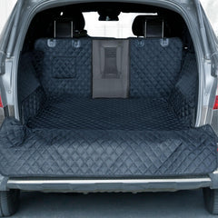 PETICON SUV Cargo Liner with mesh window improves airflow and dog visibility during trips.