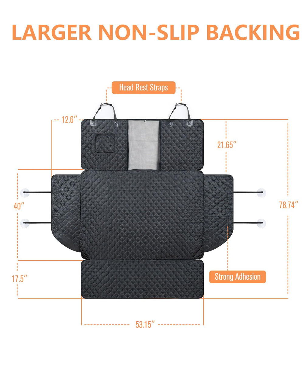PETICON SUV Cargo Liner non-slip backing keeps the mat in place during drives.