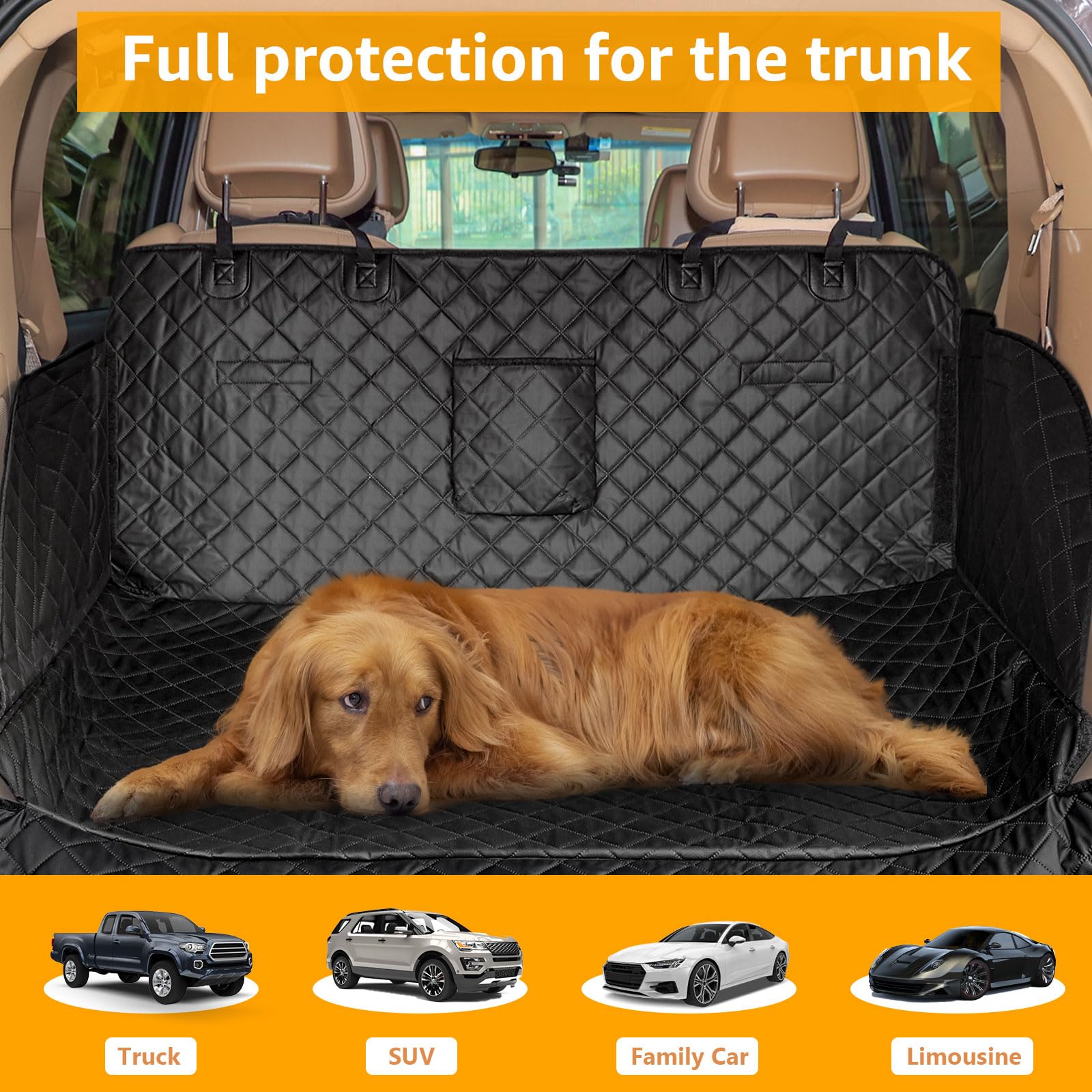 PETICON SUV Cargo Liner side panels with suction cups installed for secure fit