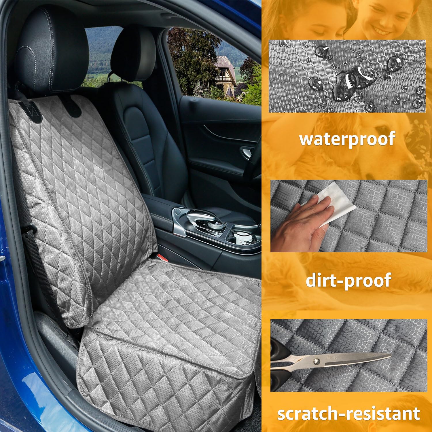 PETICON gray color blends with interiors while keeping seats clean.
