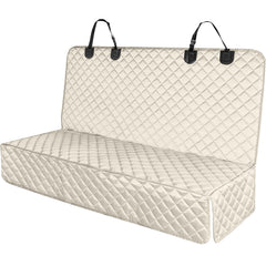 PETICON waterproof bench seat cover in beige protecting car seats from spills and fur.