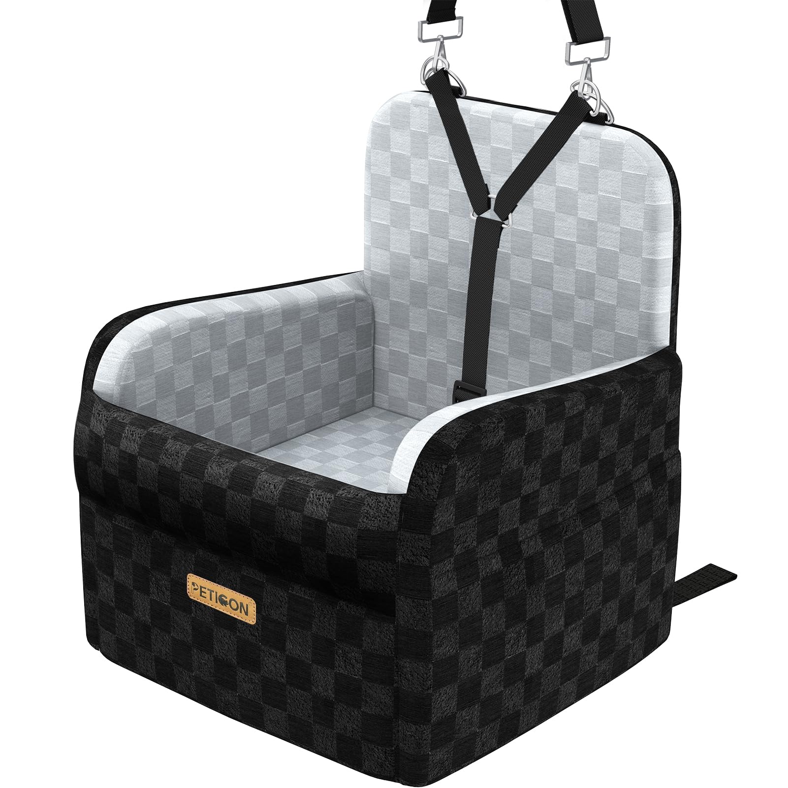 PETICON waterproof dog car seat front view shows protective liner that helps keep cars clean.