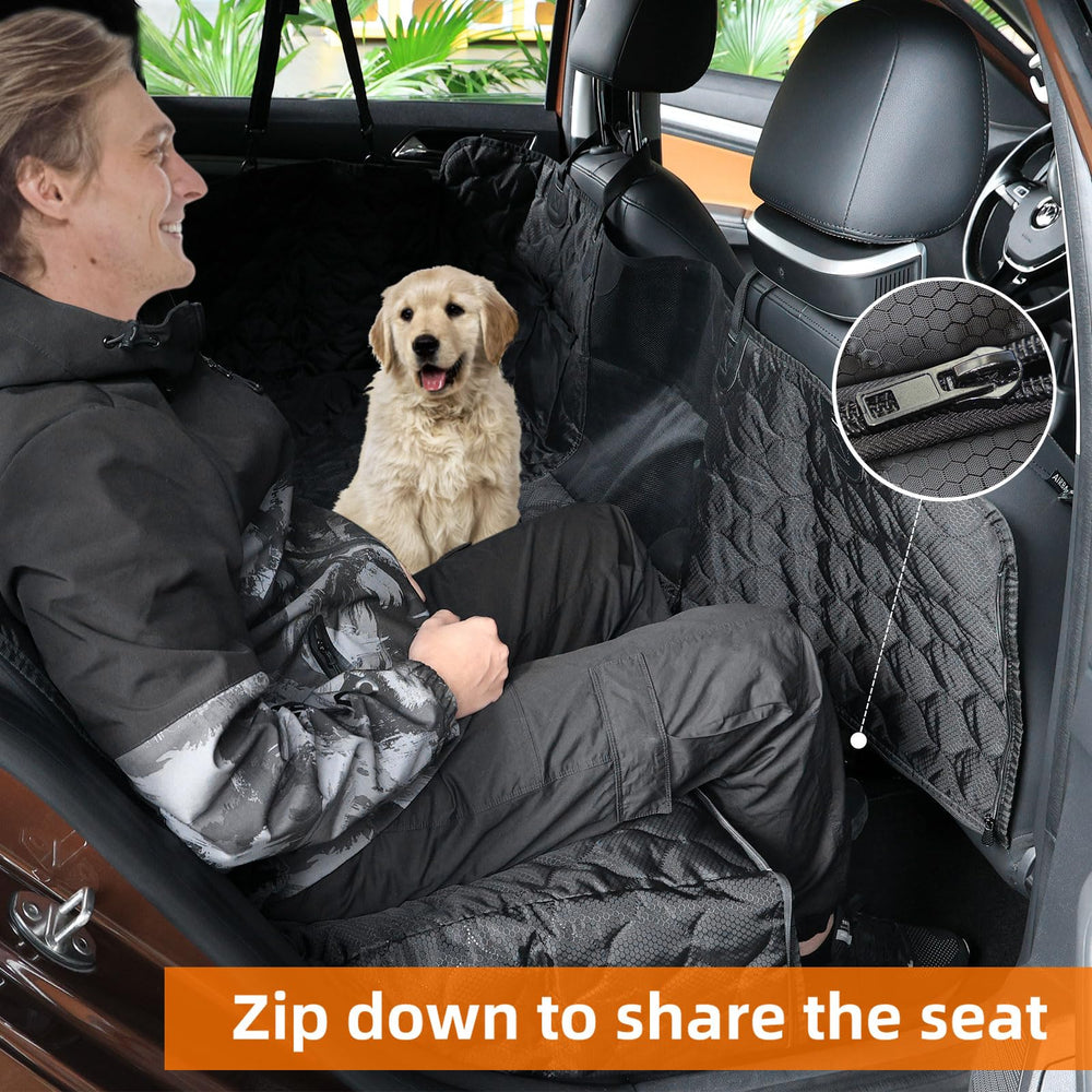 PETICON waterproof back-seat cover protects upholstery from fur and spills