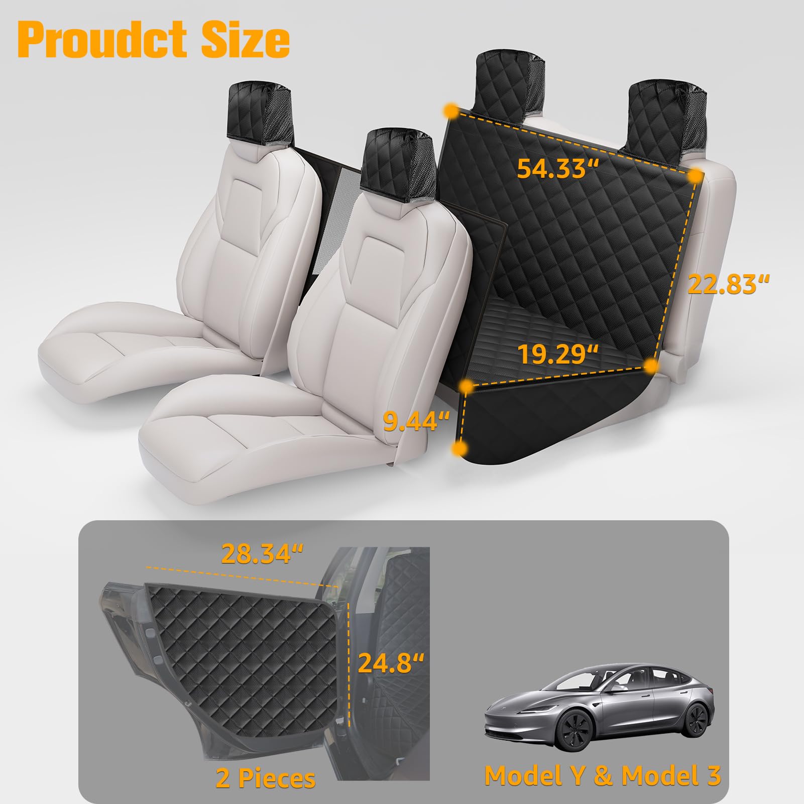 PETICON waterproof Oxford fabric keeps seats dry and easy to wipe clean.