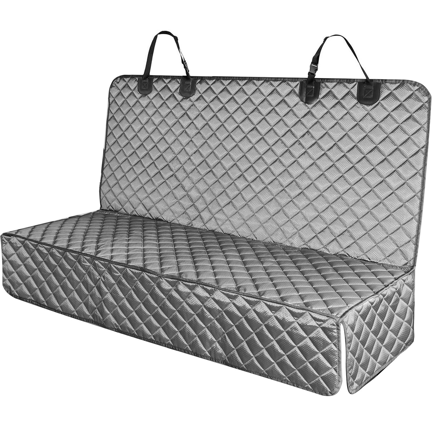 PETICON waterproof bench seat cover back view protects seats from spills and pet accidents.