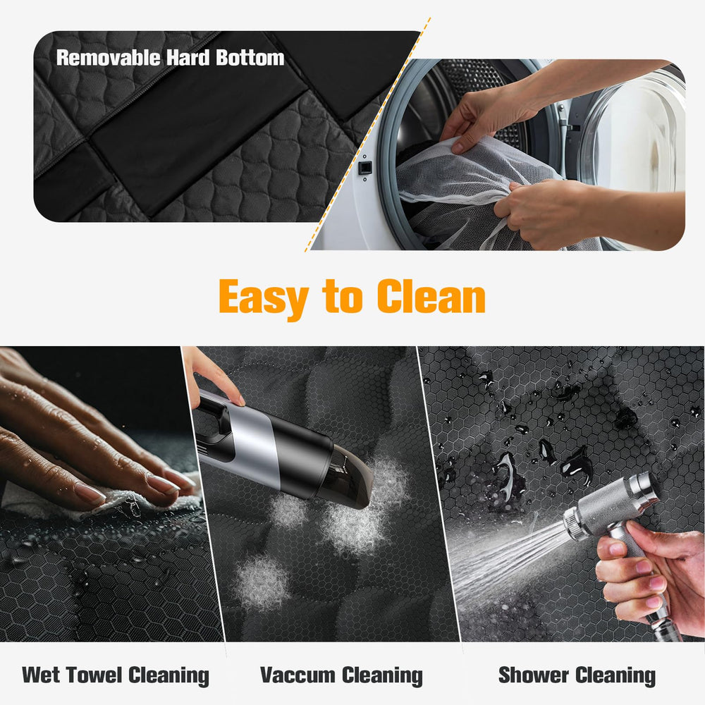 PETICON zippered-side-flaps protect doors and prevent slips during quick stops.