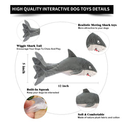 Petiepaw flopping fish toy squeaky sound enhances interactive training sessions.