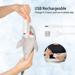 Petiepaw flopping fish toy USB rechargeable for mess-free, cost-saving fun.