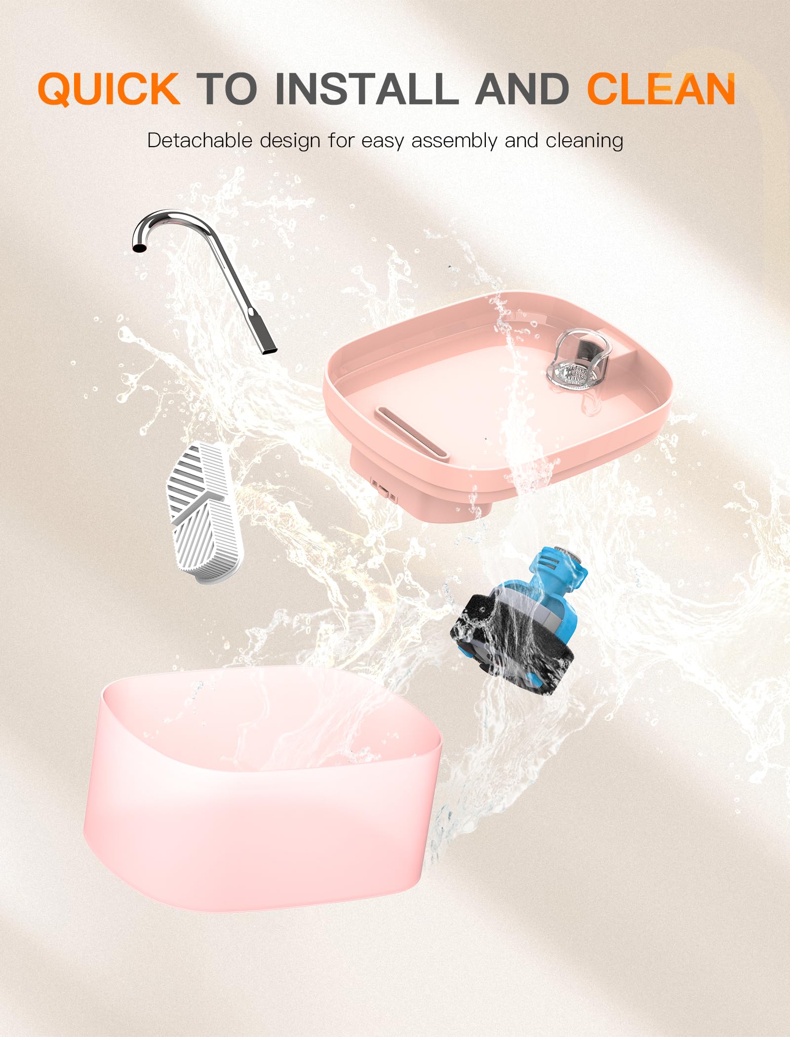 Petilog cat fountain BPA-free materials ensure safe drinking water