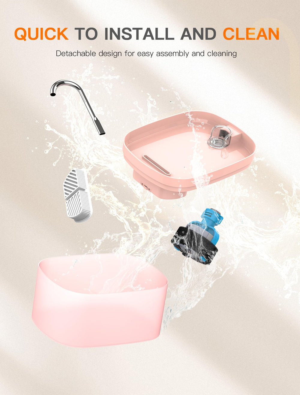 Petilog cat fountain BPA-free materials ensure safe drinking water