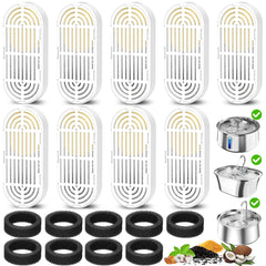 Petilog cat fountain filter closeup showing four-layer filtration for clean water