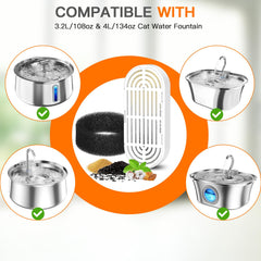 Petilog cat fountain filter package ready kit for hygienic drinking water