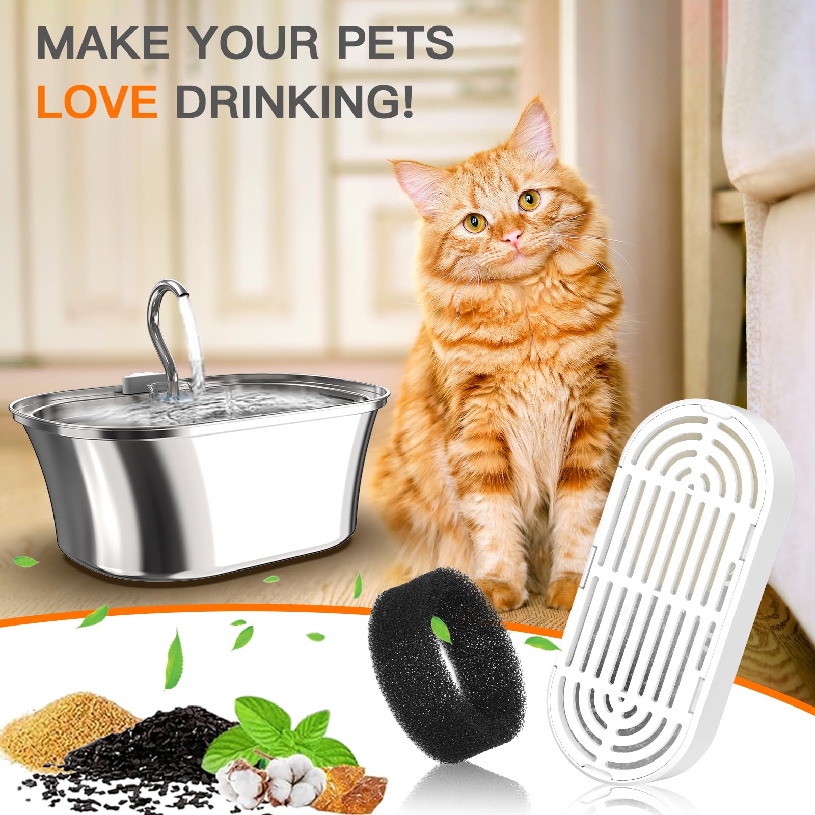 Petilog stainless steel cat fountain shows durable hydration station