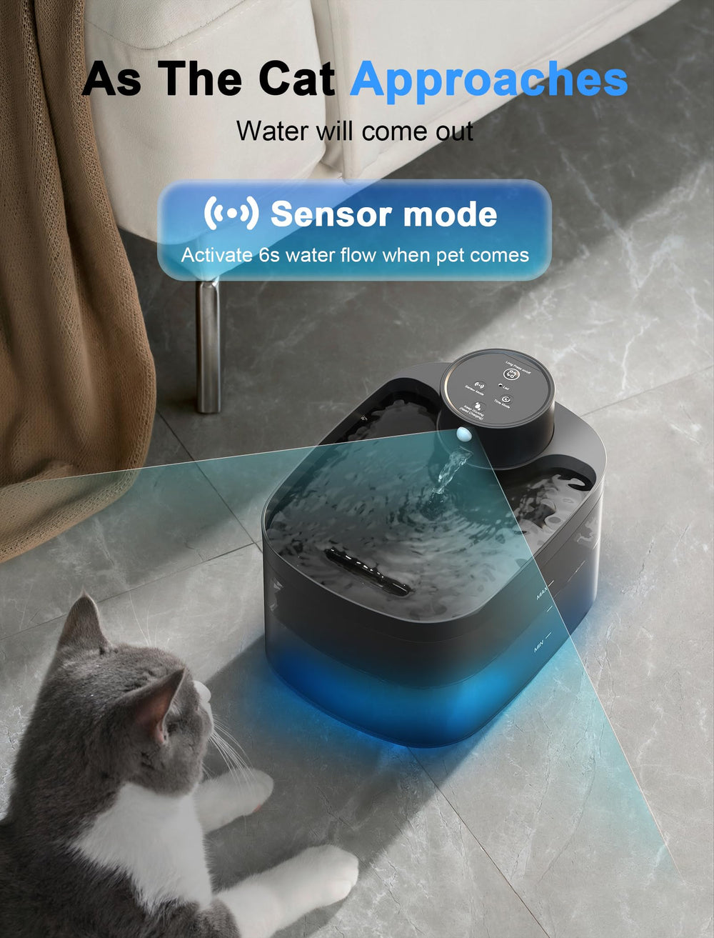 Petilog ultra-quiet pump keeps water circulating without noise distractions.