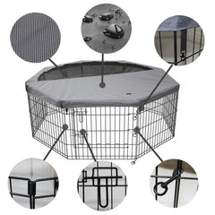 PETIME eight-panel dog playpen assembled for versatile indoor/outdoor use.