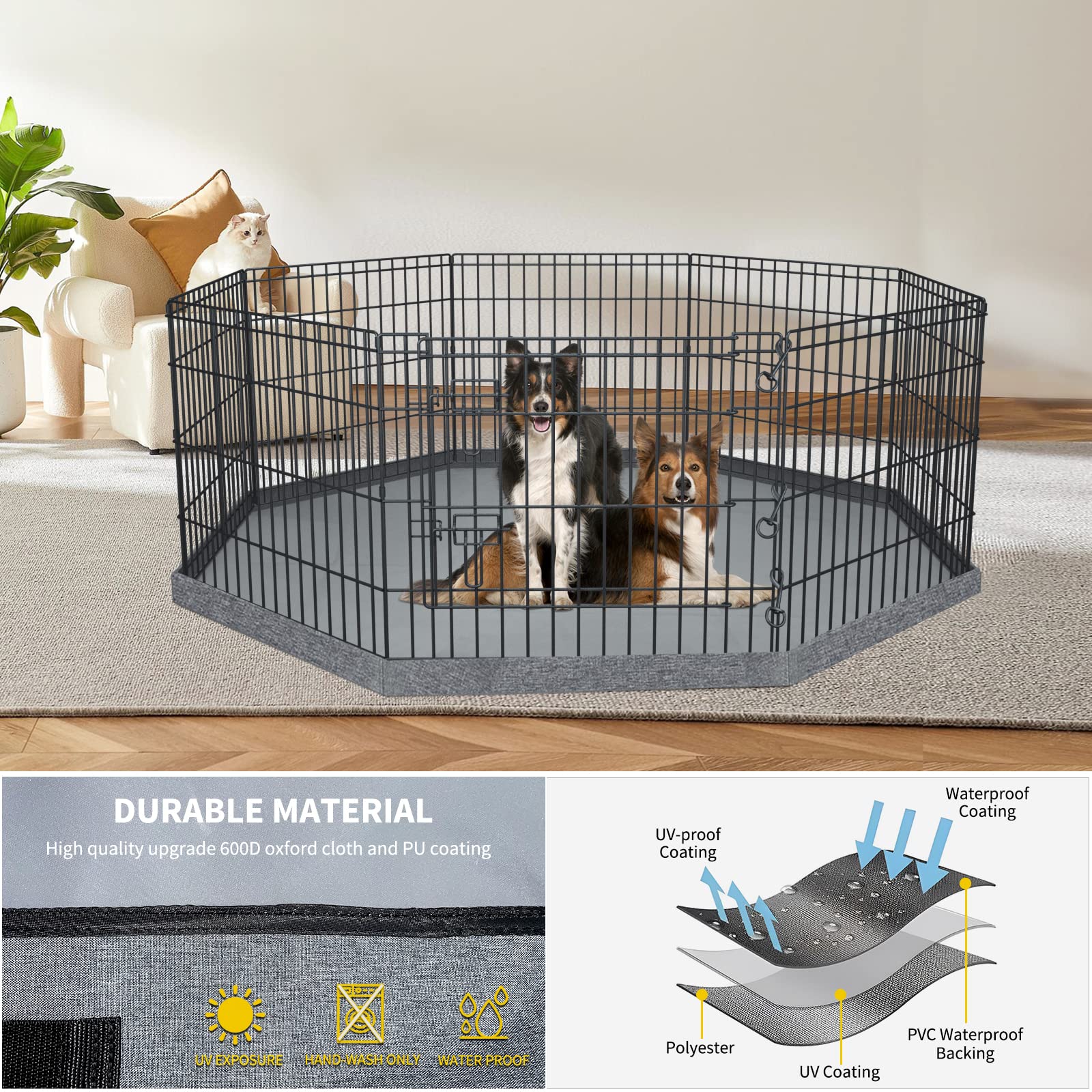 PETIME bottom pad with easy Velcro installation for quick, secure setup.