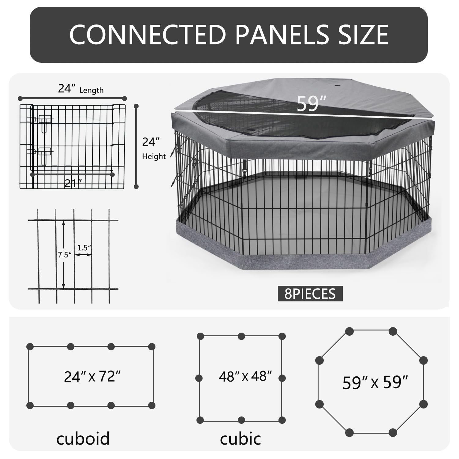 PETIME eight-panel foldable pen with tool-free assembly for quick setup