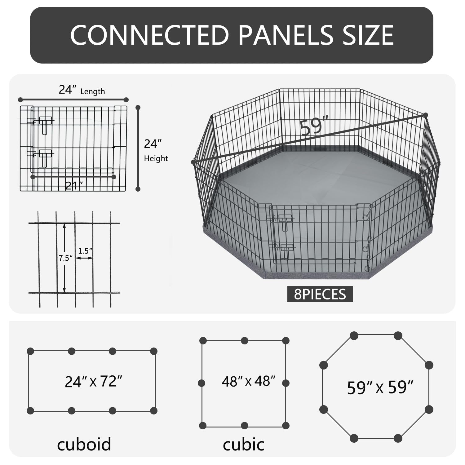 PETIME foldable dog pen folded storage demonstrates compact travel-ready folding.