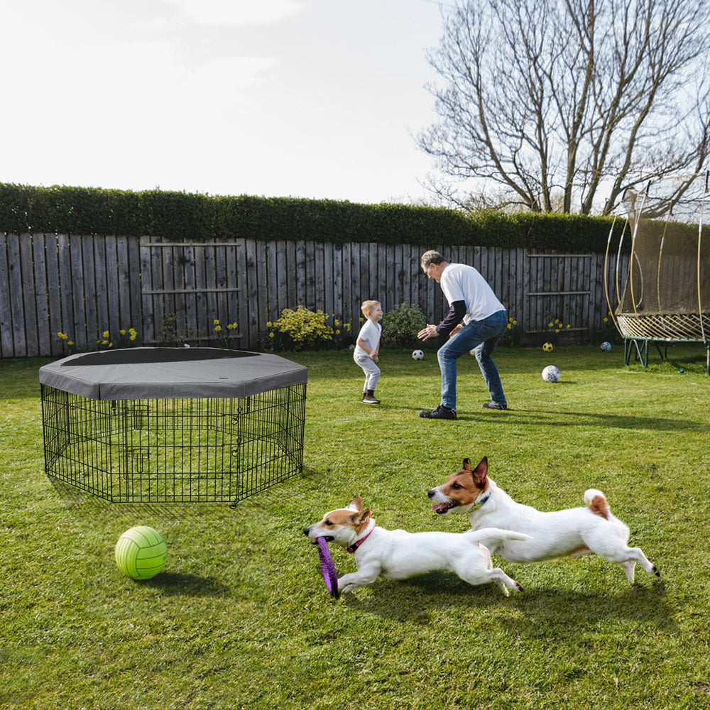 PETIME ground stakes secure the pen on surfaces