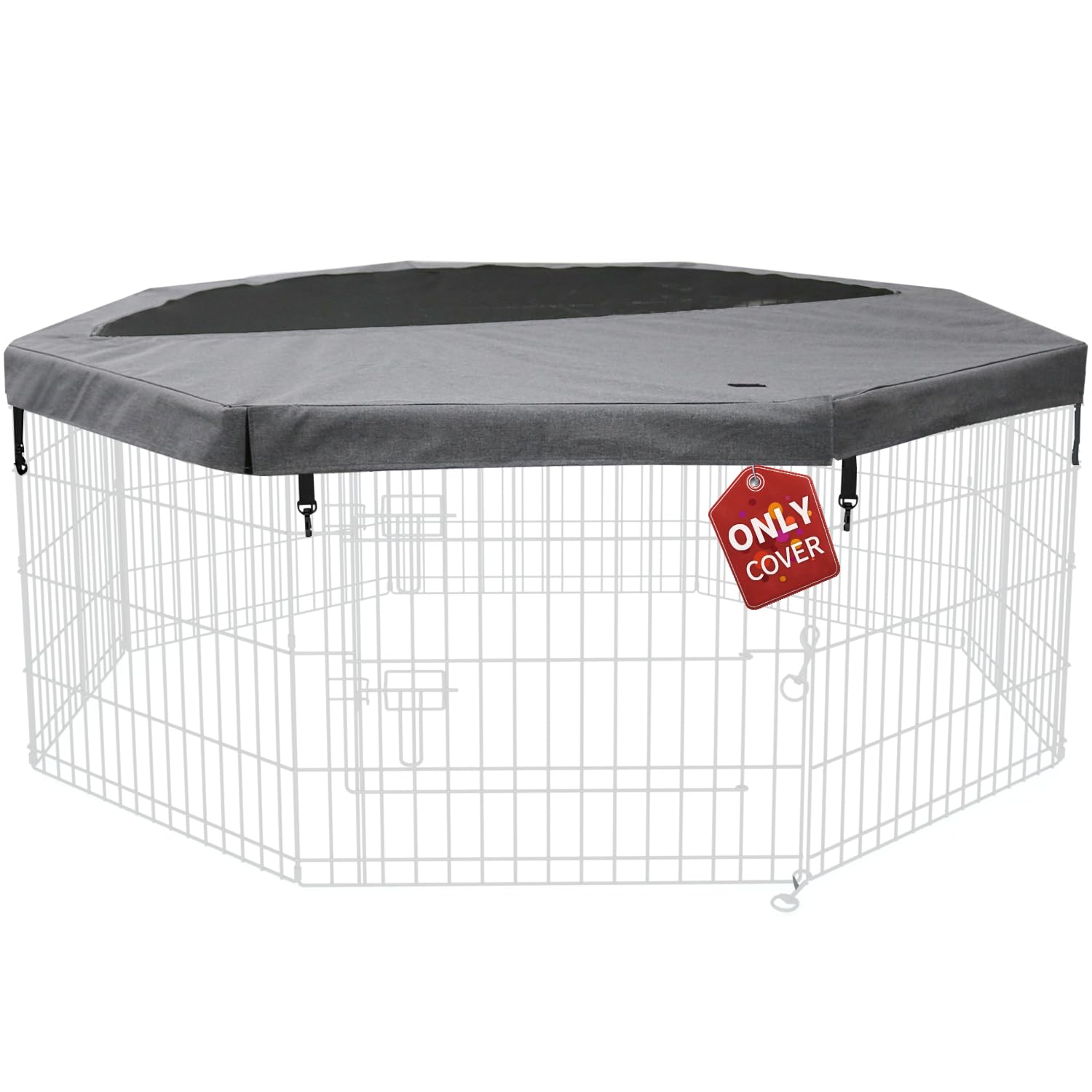 PETIME top cover fits 8-panel dog playpen securely for outdoor use