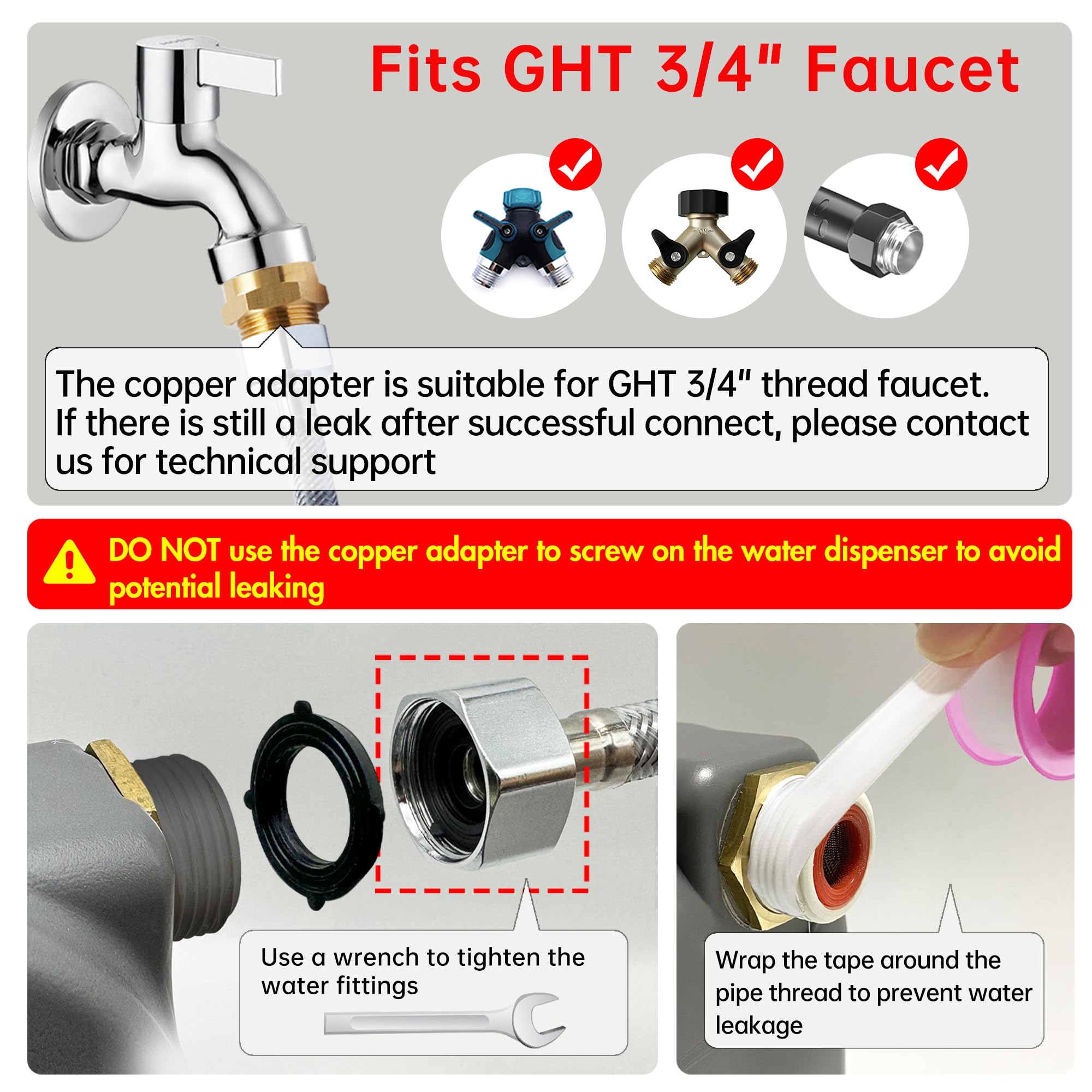 PETIMI fits GHT 3/4 faucet for versatile garden setup