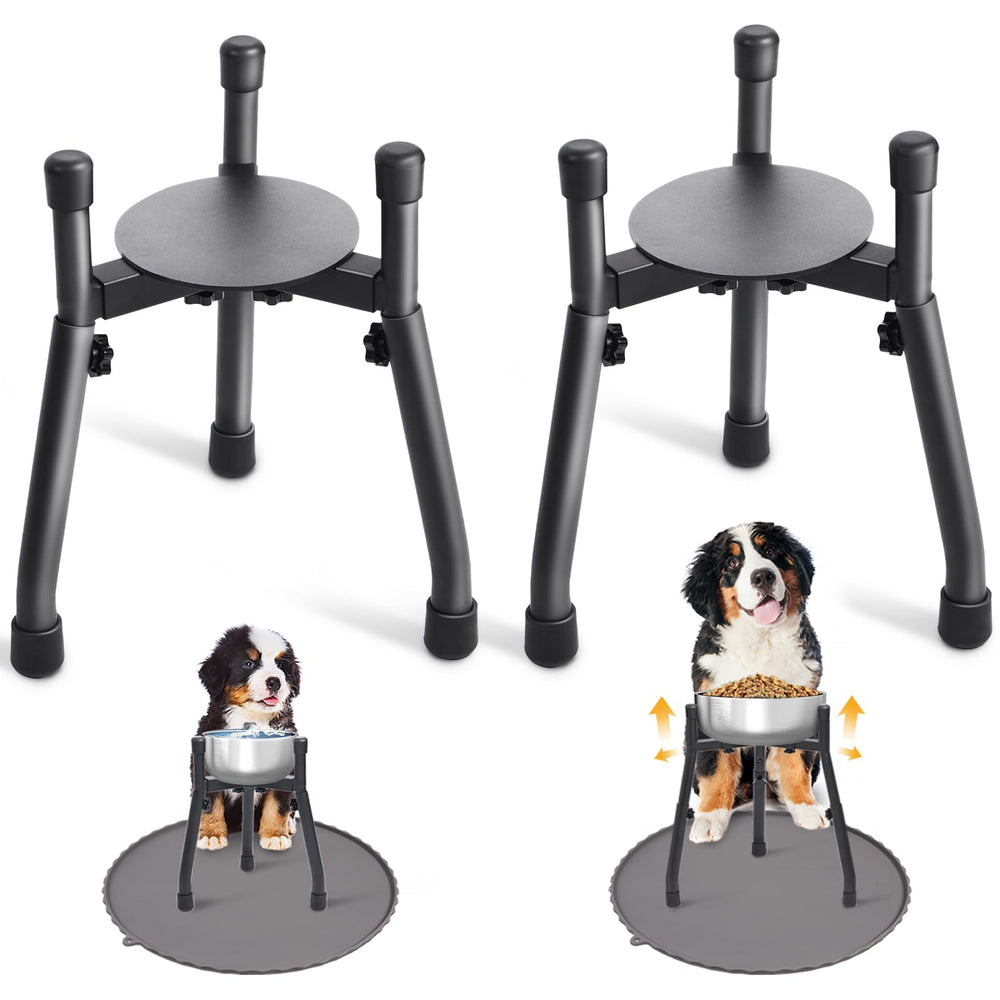 PetInBox 2-pack adjustable elevated dog bowl stands for multi-pet homes with cleaner feeding