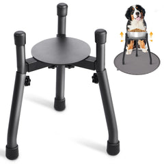 PETINBOX adjustable elevated dog bowl stand showing three height options for comfortable feeding.