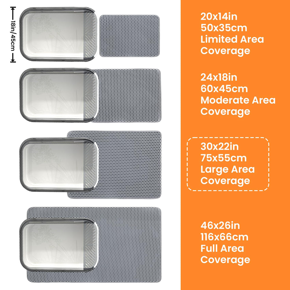 Petinstinct cat litter mat under or in front of box gray versatile placement