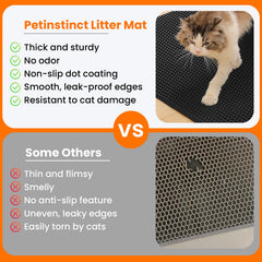Petinstinct Jumbo Cat Litter Mat bottom layer catches debris for quick disposal.