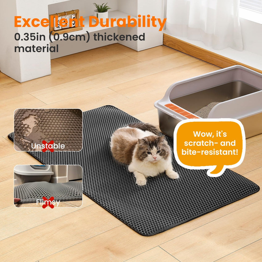 Petinstinct Jumbo Cat Litter Mat durable EVA material stays soft yet sturdy.