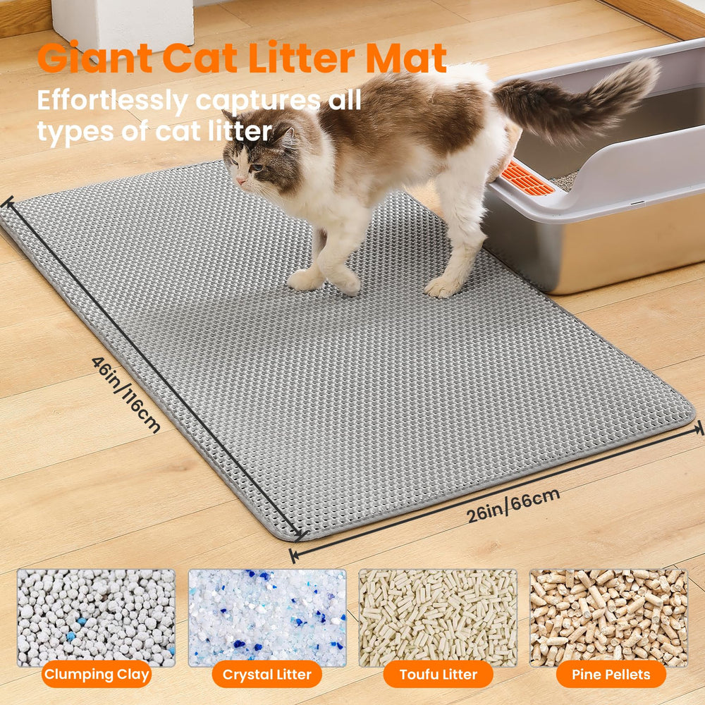 Petinstinct Jumbo Litter Mat double-layer top demonstrates litter trapping