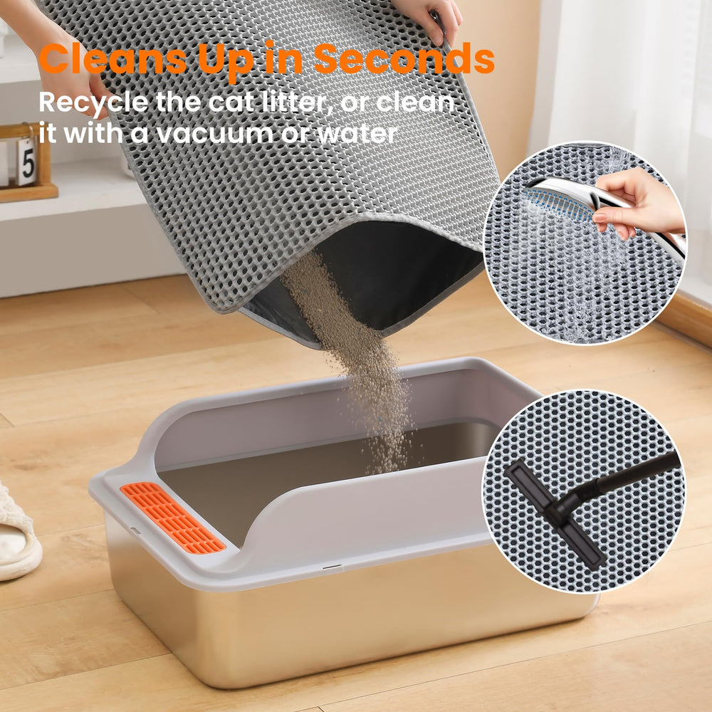 Petinstinct washable cat litter mat easy-clean design for fast maintenance