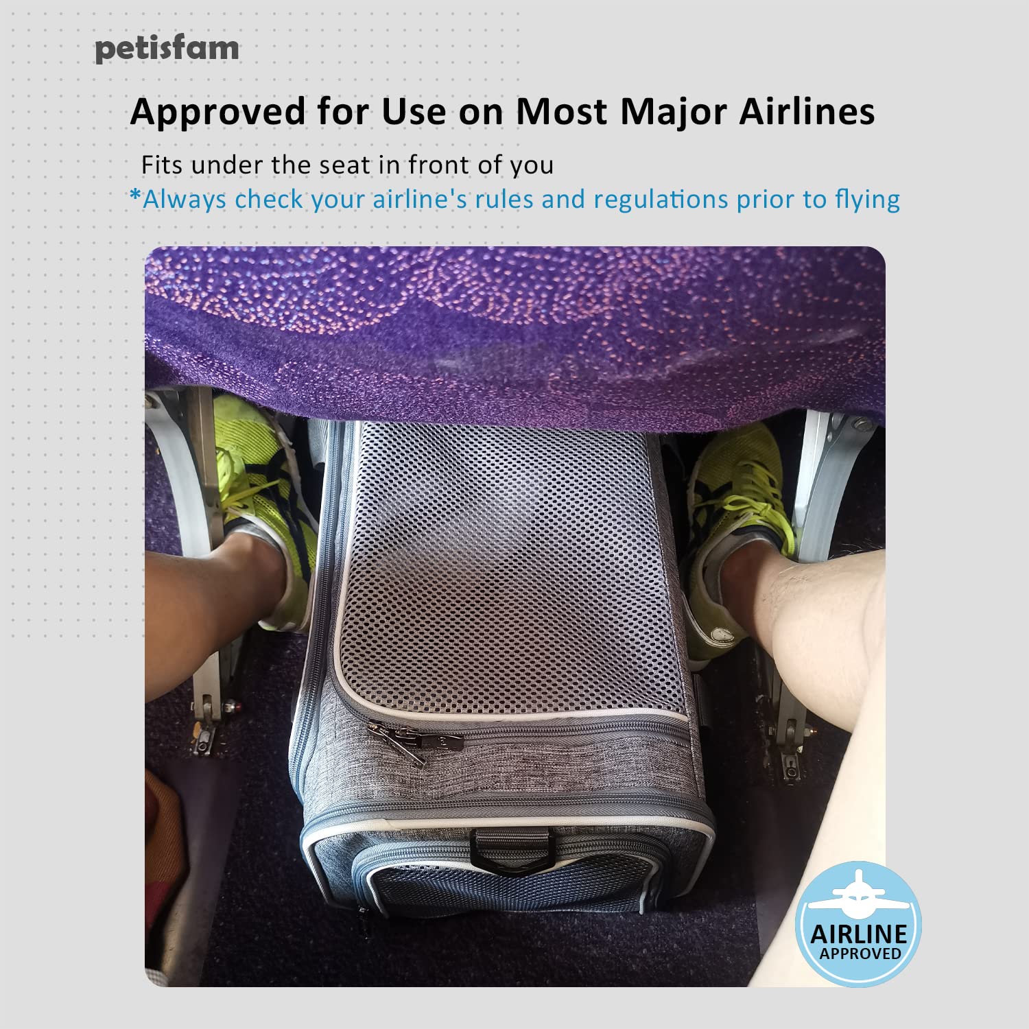 petisfam carrying handles and adjustable shoulder strap for comfortable transport