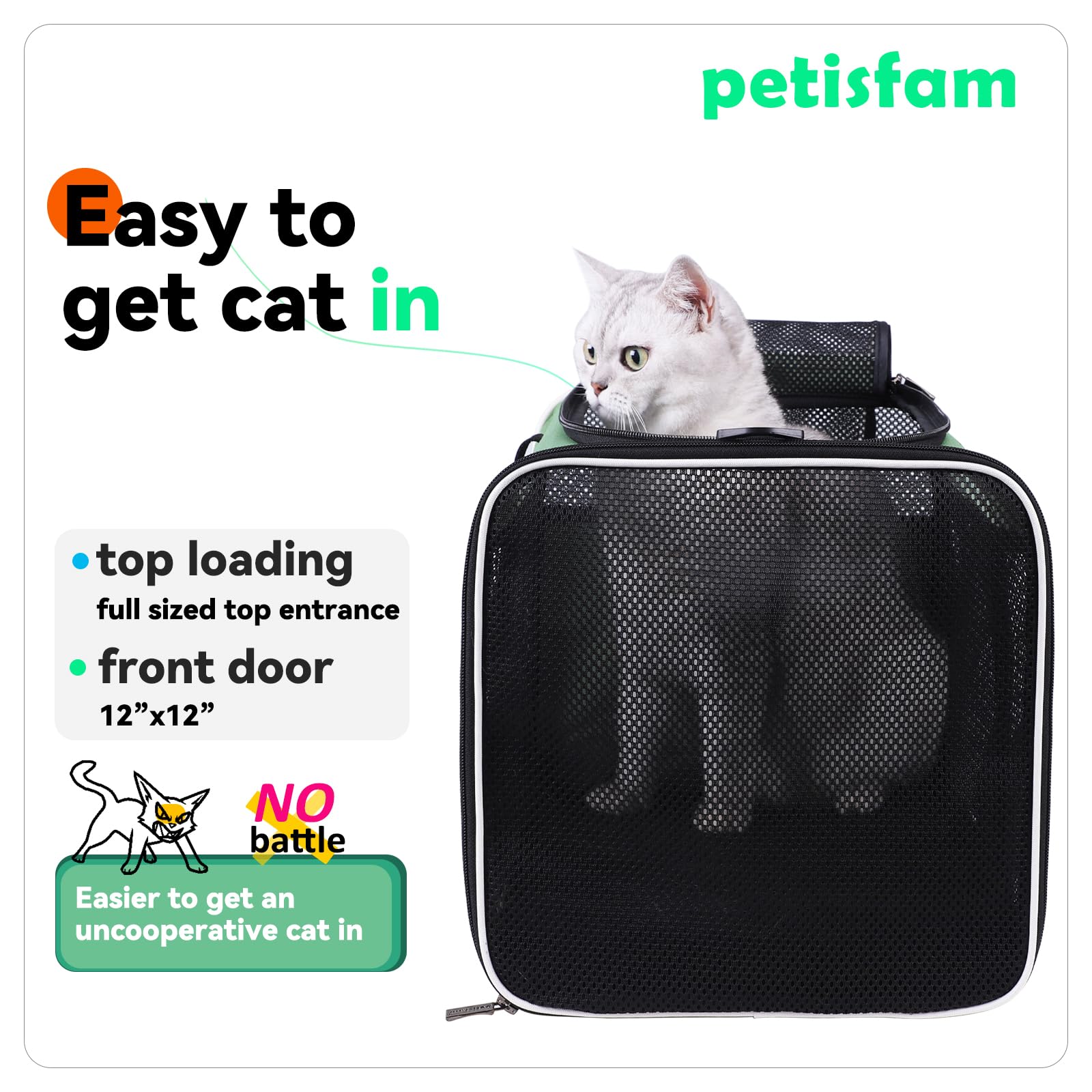 petisfam Easy Load Carrier top view highlighting breathable mesh