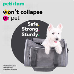 petisfam escape-proof zippers secure the carrier during travel